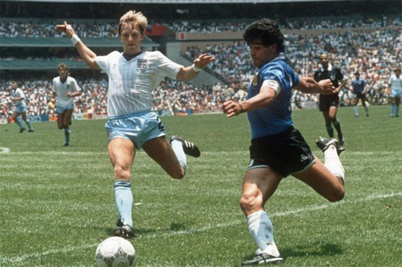 Maradona tại trận tứ kết World Cup 86 giữa Anh và Argentina